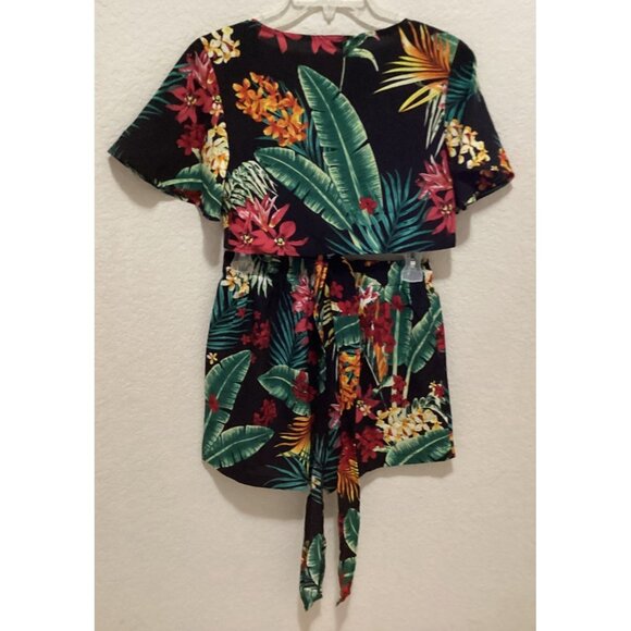 Shein Tropical Floral Two-Piece Kimono Set Size S - Picture 6 of 7